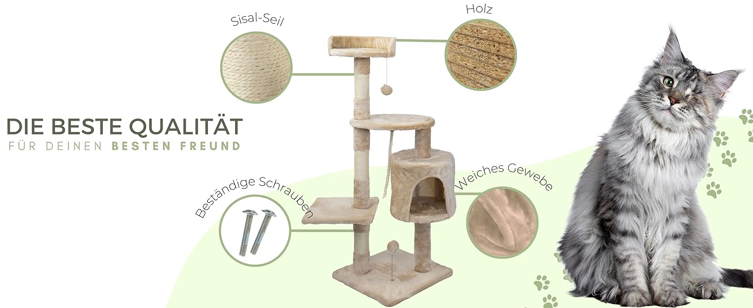 Дряпальня для котів Mobiclinic® Pets Silvestre, середня, сіро-бежева