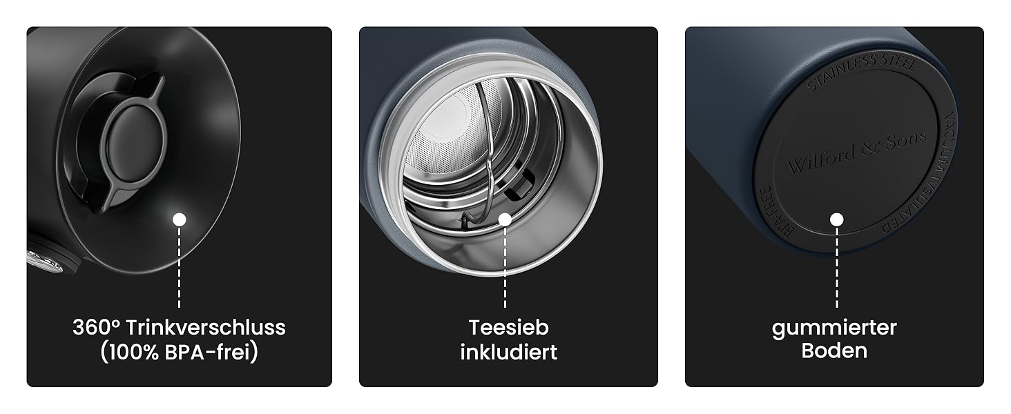 Термокружка для кави To-Go з нержавіючої сталі, 360 мл | Зберігає тепло 4 години, холод - 8 | Без BPA, витоку, вакуумна ізоляція | Ідеально для кави, чаю, подорожей