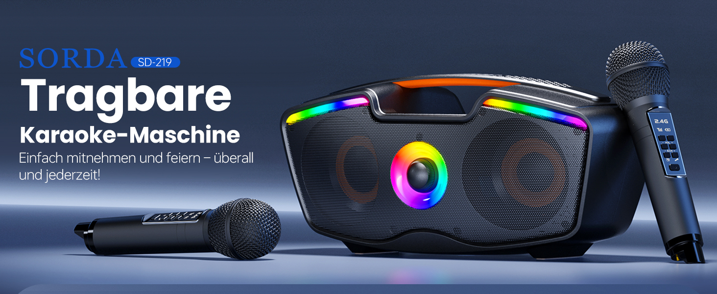 Bluetooth-караоке машина для дорослих та дітей, портативна 80W акустика з 2 бездротовими мікрофонами, регулятором ехо, підтримка USB/AUX/TF-картки, ідеальний подарунок для дому та вулиці