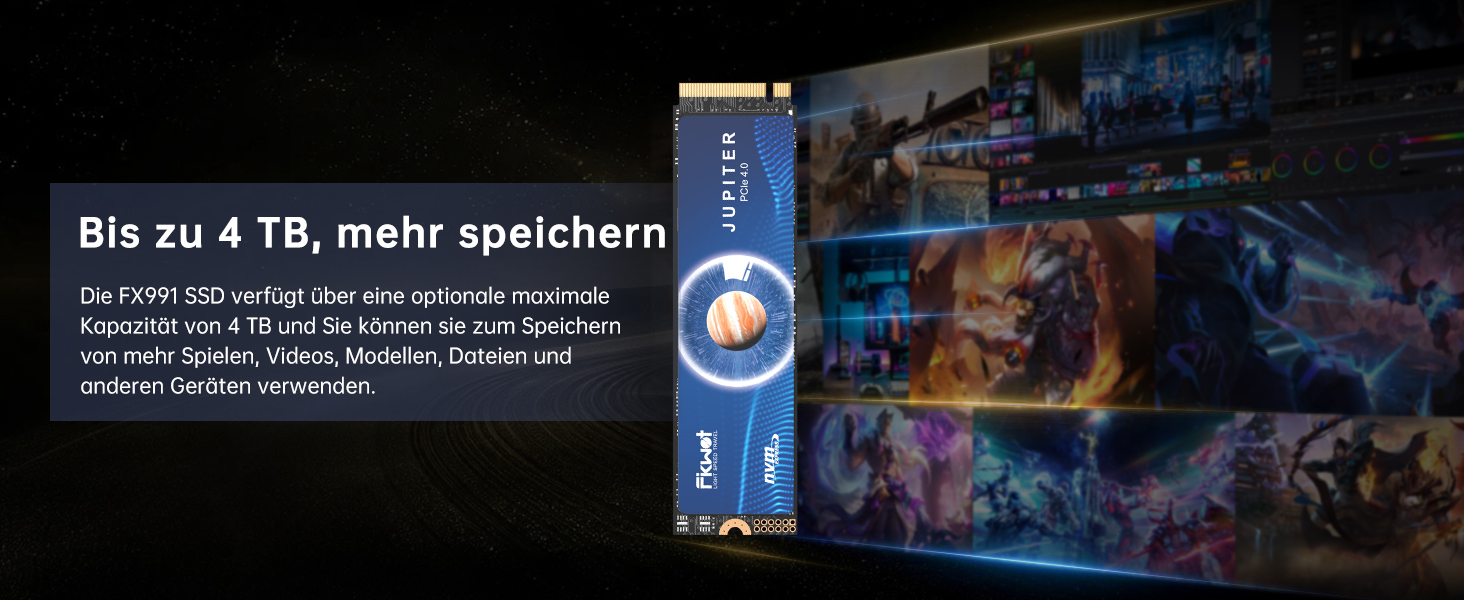 SSD FX991 1TB NVMe PCIe Gen4 – внутрішній SSD для PS5 та ноутбуків