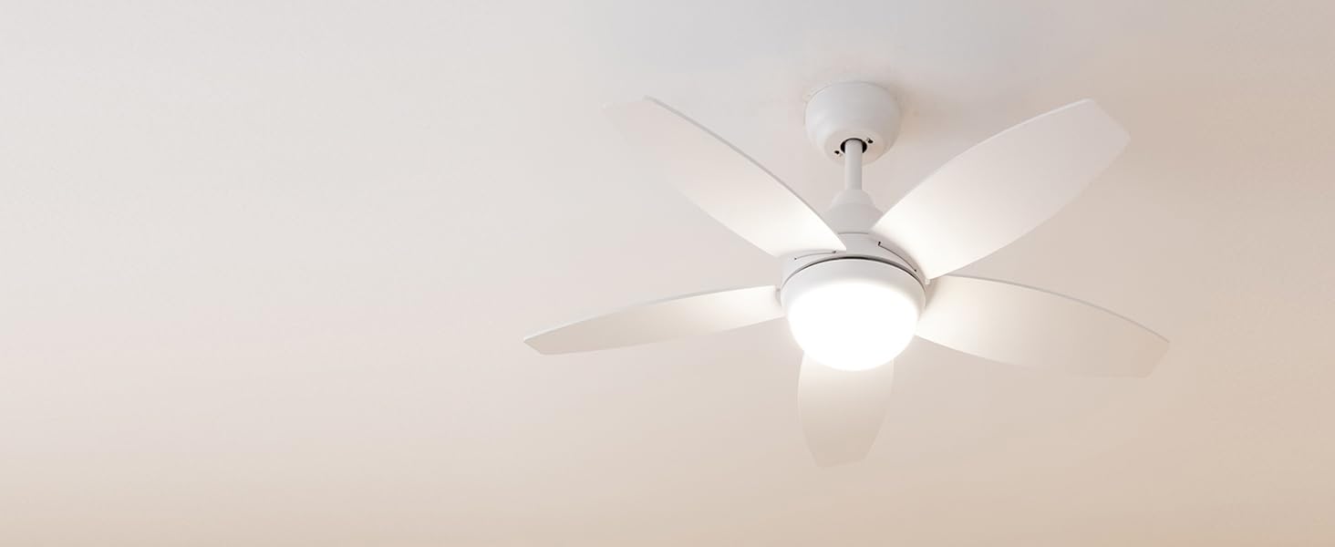 Стеляний вентилятор Cecotec EnergySilence Aero 495 з підсвічуванням, 55W, 42 дюйми, 5 лопатей, LED, пульт, таймер, 3 швидкості (чорний/білий)