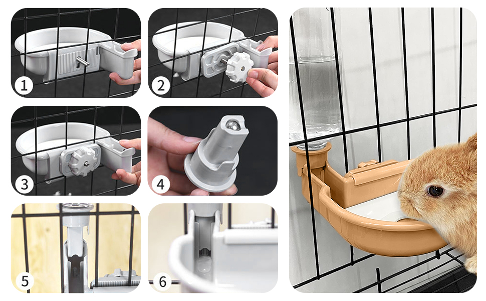 Автоматична поїлка для собак у клітку, 480мл, антиперелив, фонтанчик для собак, котів та кроликів (сірий)
