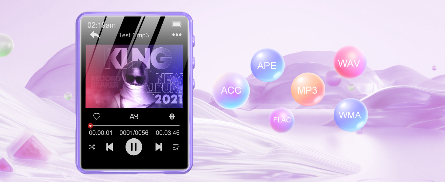 MP3 плеєр ZAQE 128GB Bluetooth 5.3 з сенсорним екраном 2.4