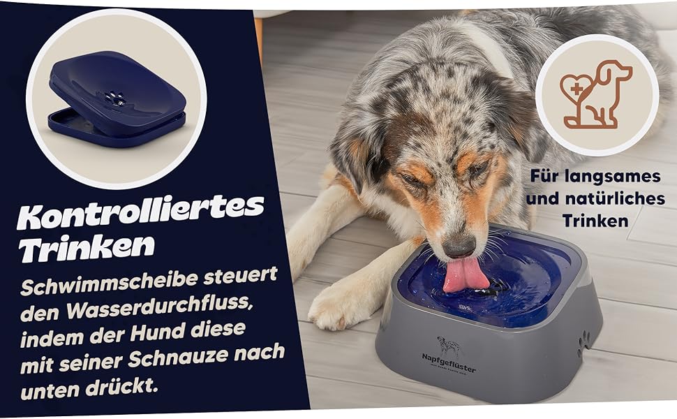 Napfgeflüster® Bella - Миска для води для собак та котів, 1л, не проливається, для подорожей