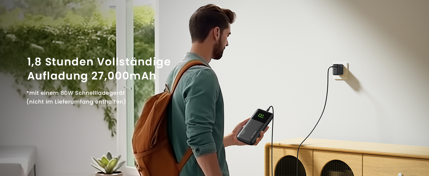 Power Bank INIU 27000mAh 140W з USB-C: заряд для телефону, ноутбука, MacBook, iPad, iPhone, Samsung