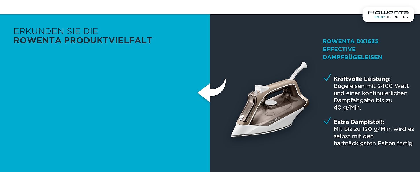 Rowenta Freemove: бездротове прасування, 2400W, 27 г/хв, DE5010 (блакитно-чорний)