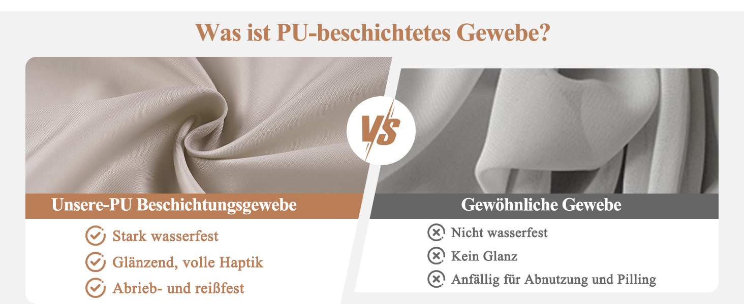 Штора для душу EurCross 180x200 см, текстильна, водонепроникна, бежева. З антигрибковим покриттям, машинне прання, з 12 кільцями