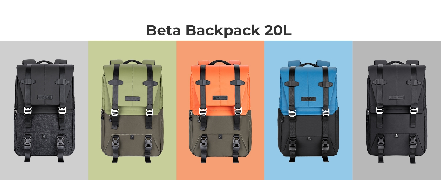 Рюкзак для камери K&F Concept 20L, великий фоторюкзак з відділенням для ноутбука 15.6 дюймів, водонепроникний, з дощовиком, оранжевий