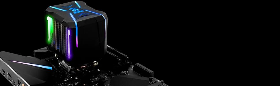 Кулер для ПК Empire Gaming Guardian V201 - RGB, 4 теплові трубки, для Intel та AMD