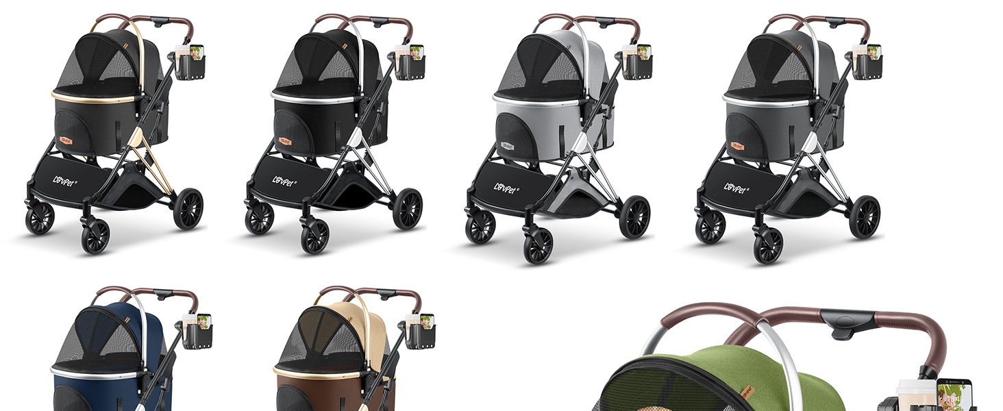 Візок для собак 3в1: візок-переноска, сумка-переноска, лежанка. До 20 кг, великі колеса, сітчасті вікна, дощовик, тримач для напоїв, м'яка ковдра. Підходить для собак та котів, колір антрацит.