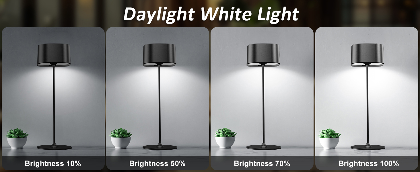 Акумуляторний LED настільний світильник з димером, 2 шт. Бездротовий сенсорний світильник USB-C, металевий, водонепроникний (IP54), 5600mAh, 5W, чорний