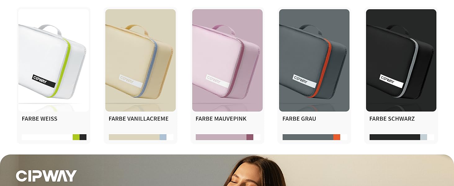 Органайзер для валізи Cipway: 5-ти частинний набір кубиків для одягу з нейлону сірого кольору (5шт)