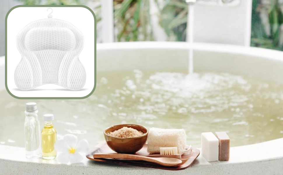 White Bathtub Pillow for Comfortable Bathing