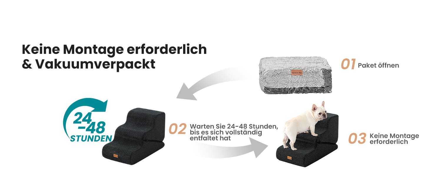 Сходинка для собак Gardner Pet - 3 сходинки, 35/42 см, з водонепроникним покриттям, для ліжка, дивану, крісла