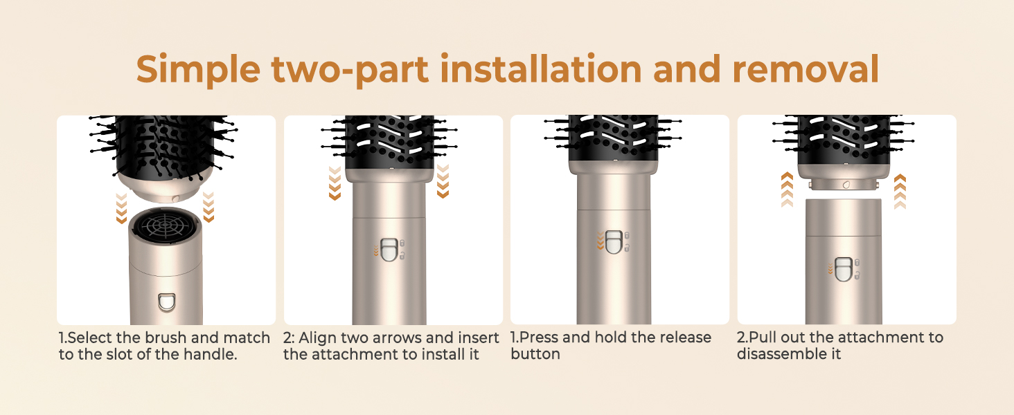 UKLISS Hairstyler 6 в 1 Airbrush: професійний набір для укладки волосся | 1000W | Air Curler, фен-щітка, стайлер для локонів, об'єму та випрямлення | Золотий