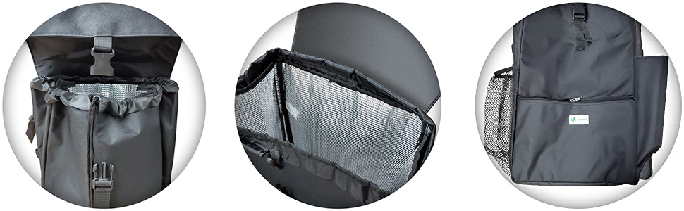 Тростина-тележка Vounot з підйомником для сходів та холодильником, складаний візок для покупок на 3 колесах, 40 л, чорний