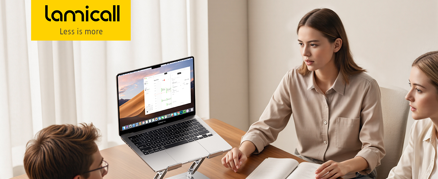 Підставка для ноутбука Lamicall - регульована, 360° обертання, складна, алюмінієва, для офісу/дому, сумісна з Macbook Pro Air, 10-17.3'