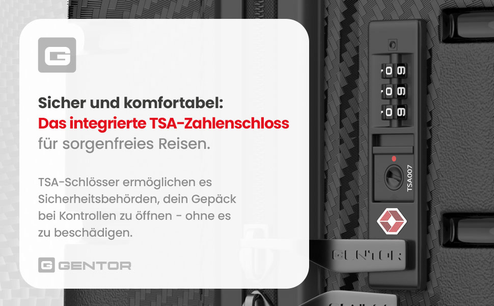 Чемодан GENTOR великий на колесах 64x44x24 см – Легкий валіз з жорстким корпусом та TSA-замком – Чемодан з жорсткою обшивкою L для подорожей та відпочинку – Чорний L Чорний