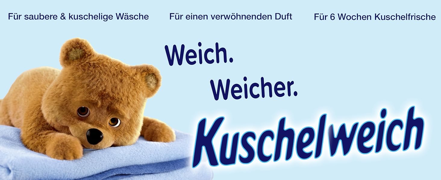 Кондиціонер для білизни Kuschelweich Sanft & Mild, гіпоалергенний, без мікропластику, 6 x 2 л (на 456 прань)