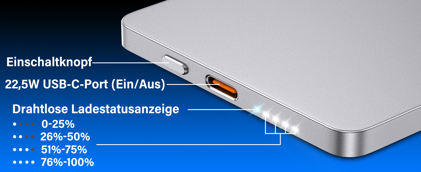 Power Bank Magsafe Mini 5000mAh 22,5W з USB-C, бездротова зарядка, для iPhone 16/15/14/13/12 (Матовий сірий)