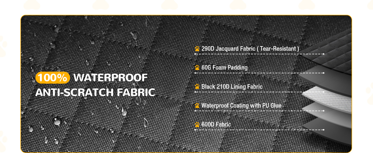 Захист для багажника автомобіля для собак: водонепроникний та стійкий до подряпин килимок з захистом бокових панелей та краю багажника. Легкий у догляді та міцний, чорний.