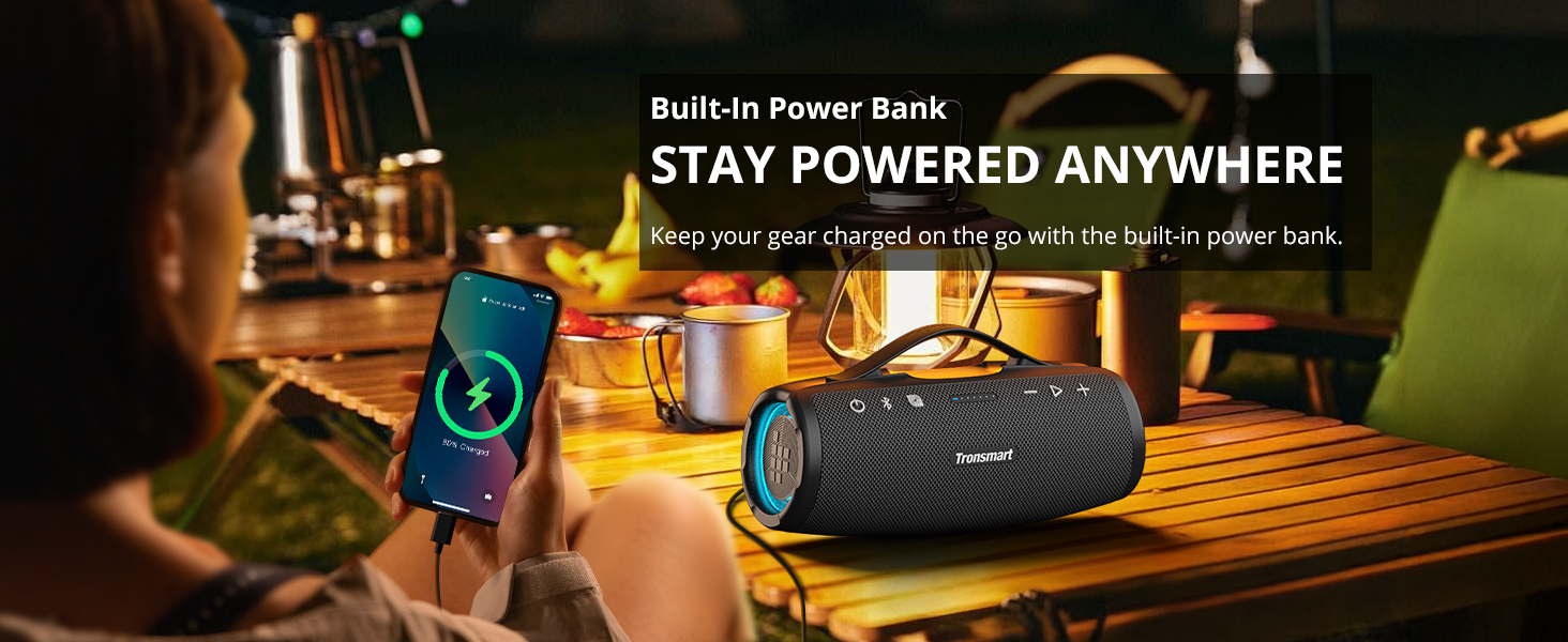 Tronsmart Mirtune S100: Bluetooth колонка водонепроникна IPX7, 20 год, для пляжу та вечірок (Чорна)