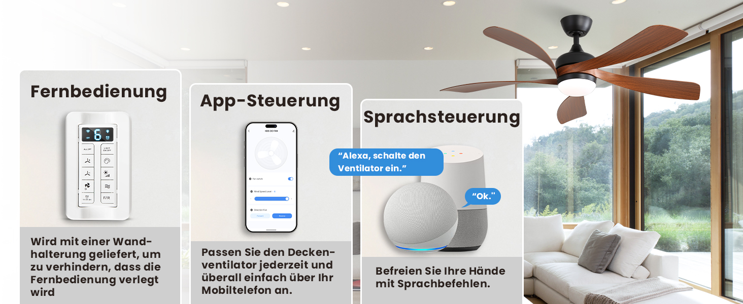 Стельовий вентилятор Sofucor Smart з підсвічуванням 132 см, управління через Alexa/APP, пульт, 3 режими світла, таймер, 6 швидкостей, DC мотор, коричнево-чорний