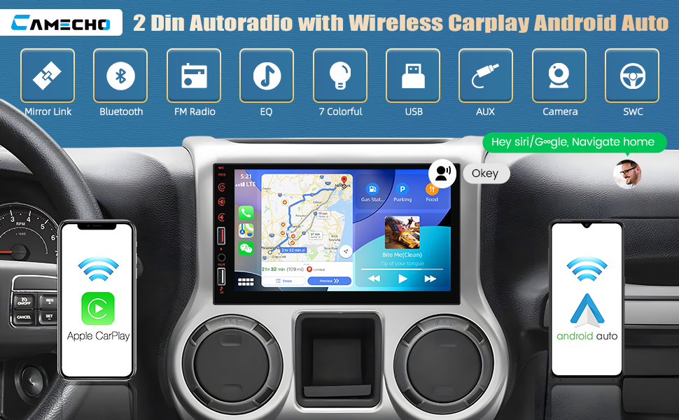 CAMECHO 2DIN автомагнітола 7