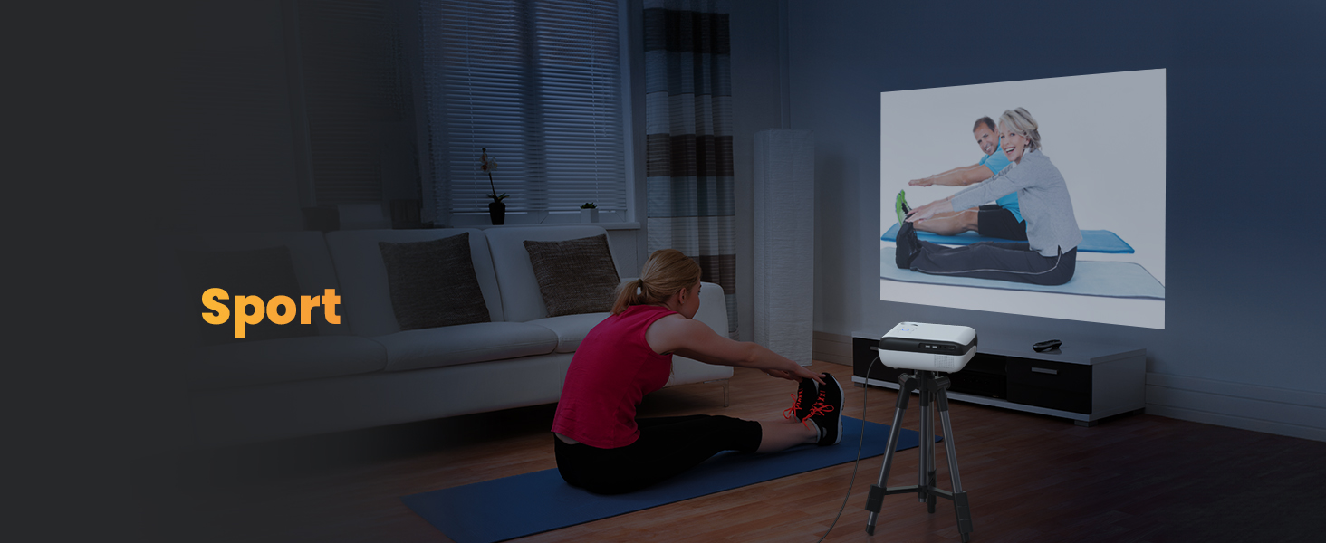 HOPVISION Beamer: проєктор 9500 люмен, 4K, Bluetooth, Full HD 1080p для домашнього кінотеатру. Сумісний зі смартфонами, HDMI, USB, ноутбуками, Fire Stick, PS5