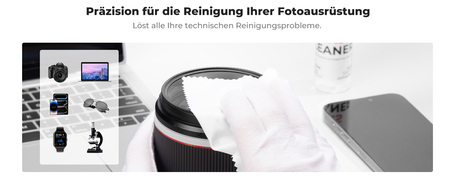 Набір для чищення DSLR-камер та чутливої електроніки K&F Concept 15-в-1: об'єктив, фільтри, смартфони