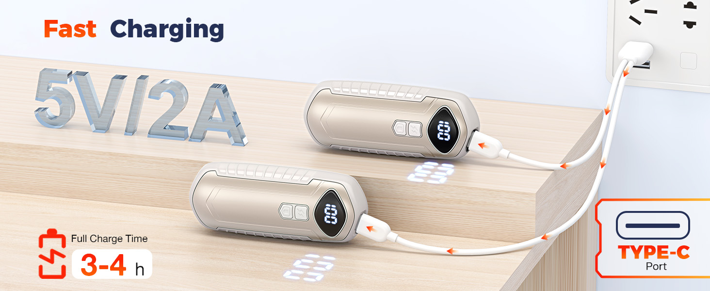 Електричні грілки для рук 2 шт., перезаряджувані, 6000mAh, компактні, надлегкі, 5 рівнів нагріву до 55°C, для кемпінгу (Хакі)