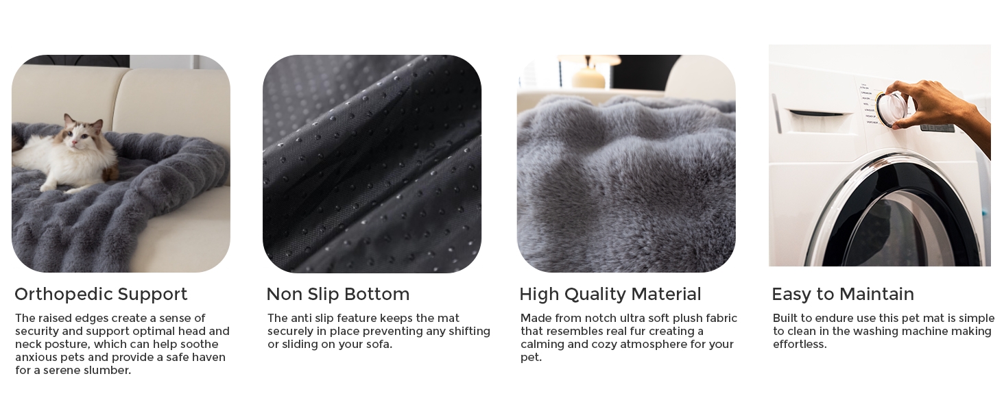 OKYUK Крісло-ліжко для собак, зручний кошик для собак, собаче ліжко, чохол для дивана, ручне прання, нековзне, підходить для собак з довгою шерстю (темно-сірий, 75 x 75 x 13 см)