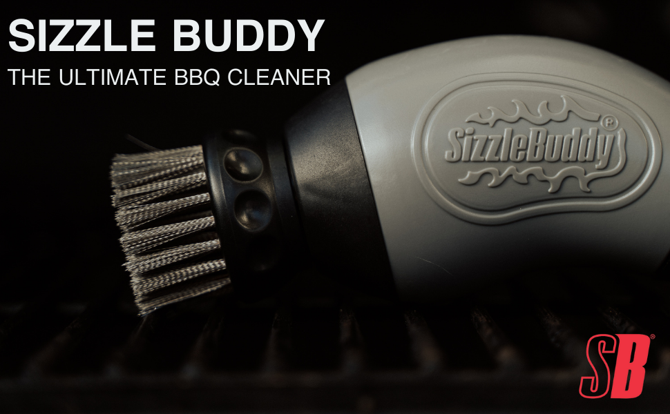 Щітка для чищення гриля Sizzle Buddy з нержавіючої сталі з шкребком, безпечна та жаростійка, не дряпає, для видалення жиру та залишків їжі