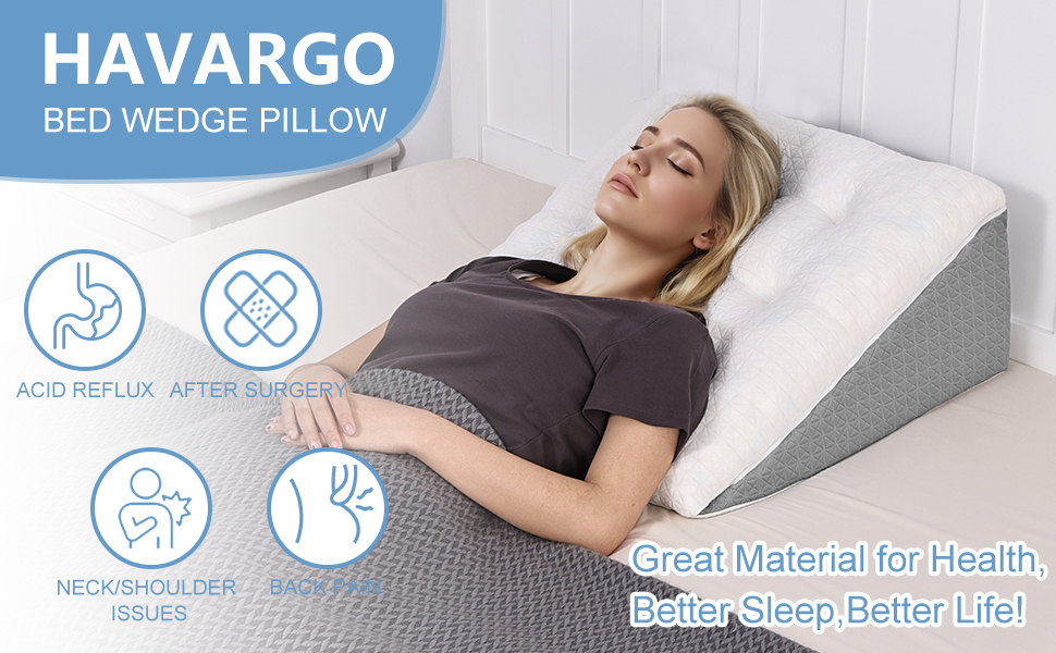 Підголовник для ліжка та дивана HAVARGO з піною з пам'яті - 55x55x25 см. Ергономічний підголовник для підтримки спини, рефлюксу та сну з апное. Ідеальний для читання та відпочинку.