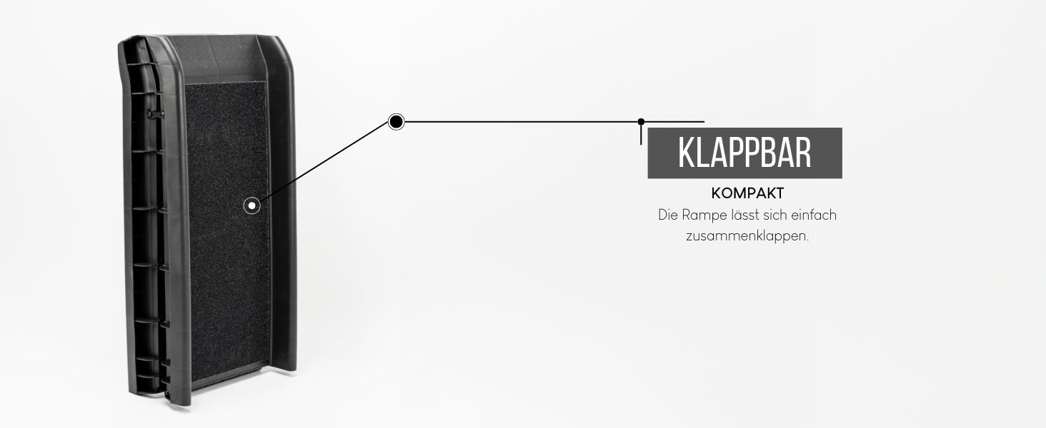 Рампа для собак Lionto до 90 кг, чорна, 156x40 см - навантажувальні бортики багажника, з антиковзким покриттям, для здоров'я суглобів