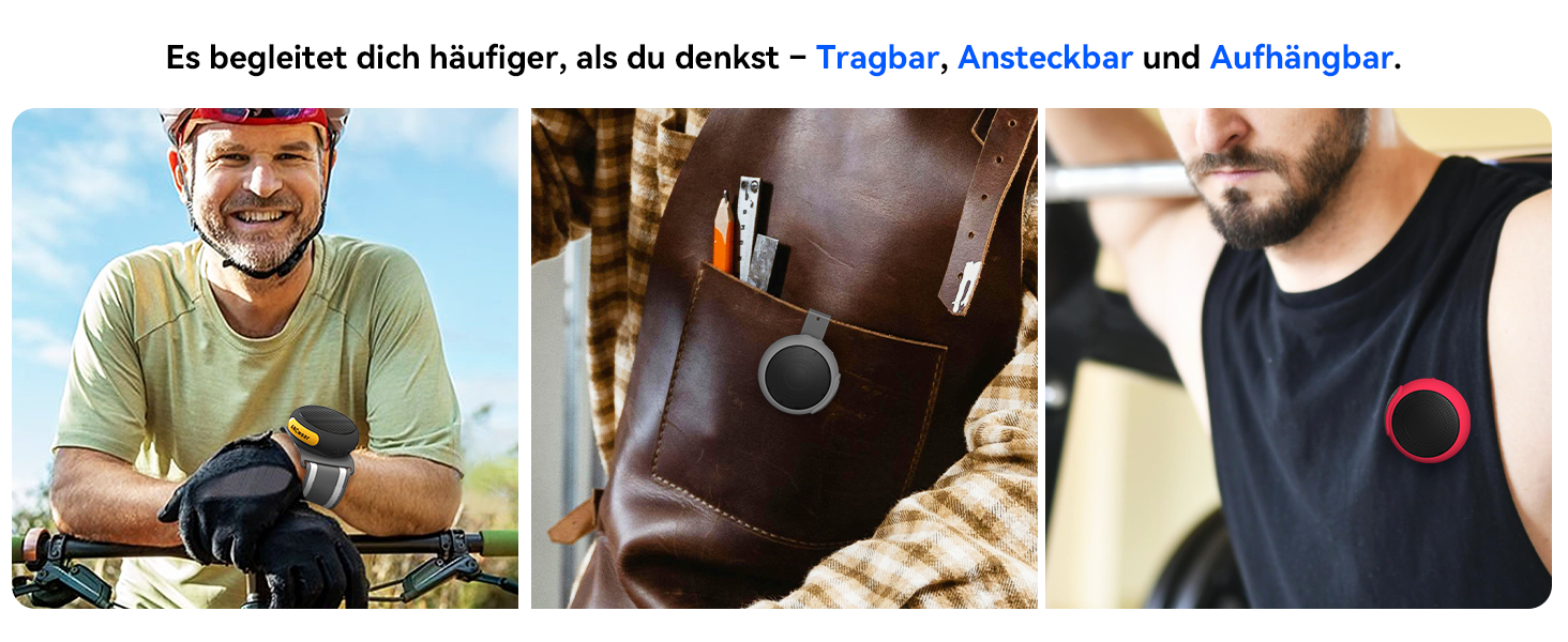 Портативна Bluetooth-колонка ANCwear з мікрофоном, на зап'ясті, білий шум (17 звуків), водонепроникна, для бігу, трекінгу та outdoor спорту, чорна