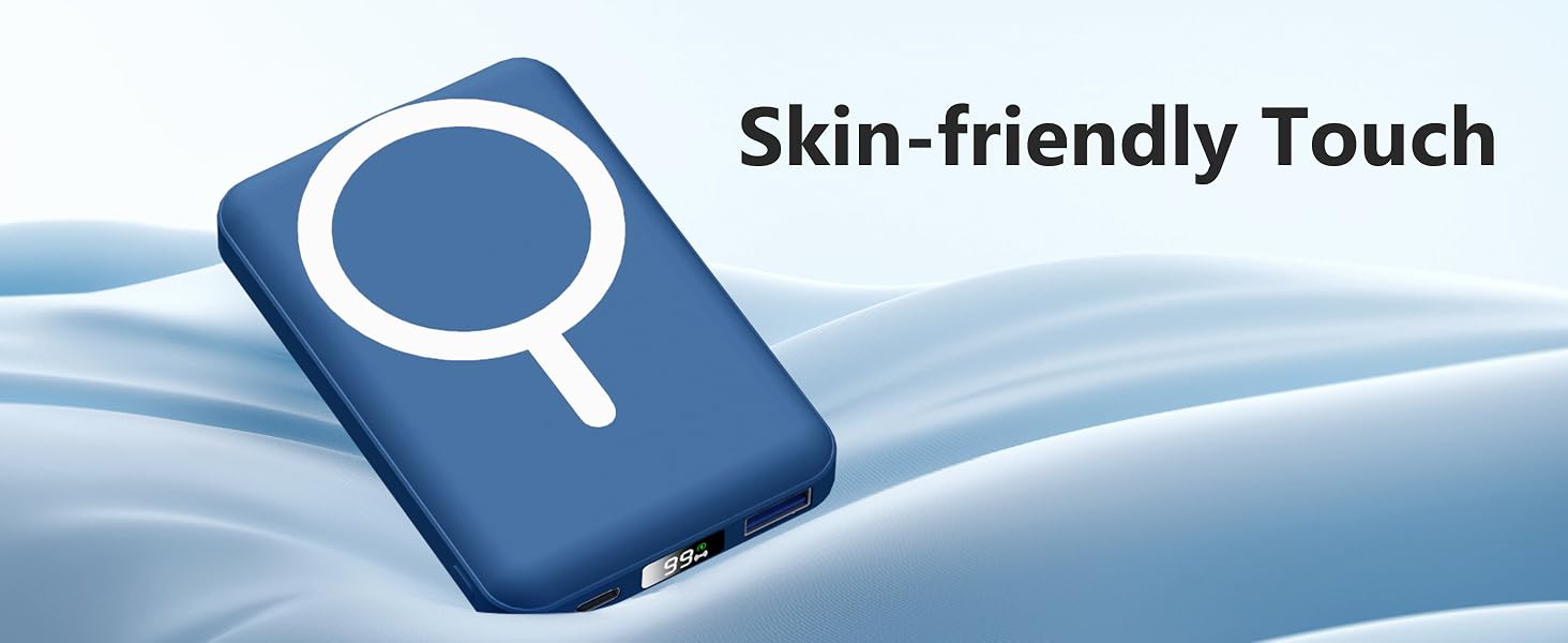 Бездротовий Power Bank AOGUERBE MagSafe 10000mAh, швидка зарядка 22.5W, USB-C, для iPhone 17/16/15/14/13/12 Pro Max (Блакитний)