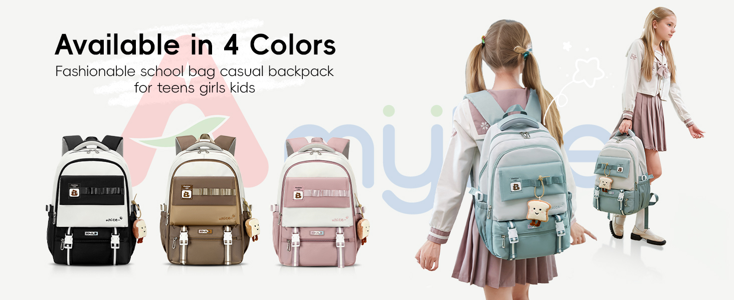 Шкільний рюкзак для дівчаток-підлітків, великий рюкзак для класу 5-12, стильний рюкзак-daypack з нейлону для гімназії, реального училища та університету, зелений