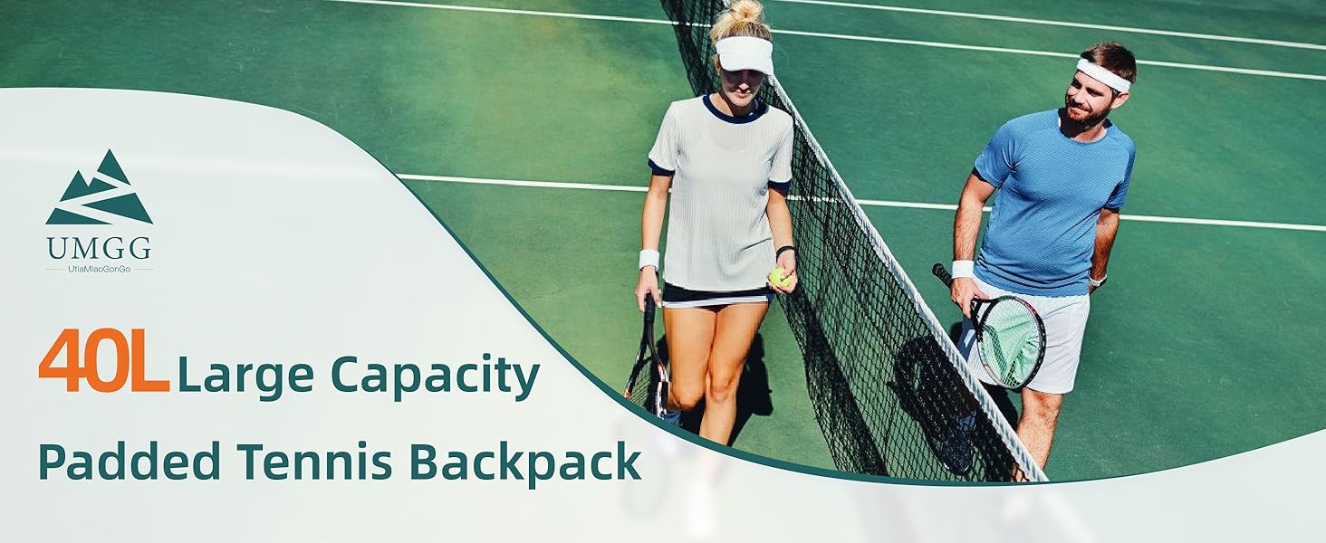 Спортивна сумка для тенісу UtiaMiaoGonGo - рюкзак для ракет, вміщує 2 ракетки та має відділення для взуття. Підходить для тенісу, бадмінтону та падел-тенісу (білий)