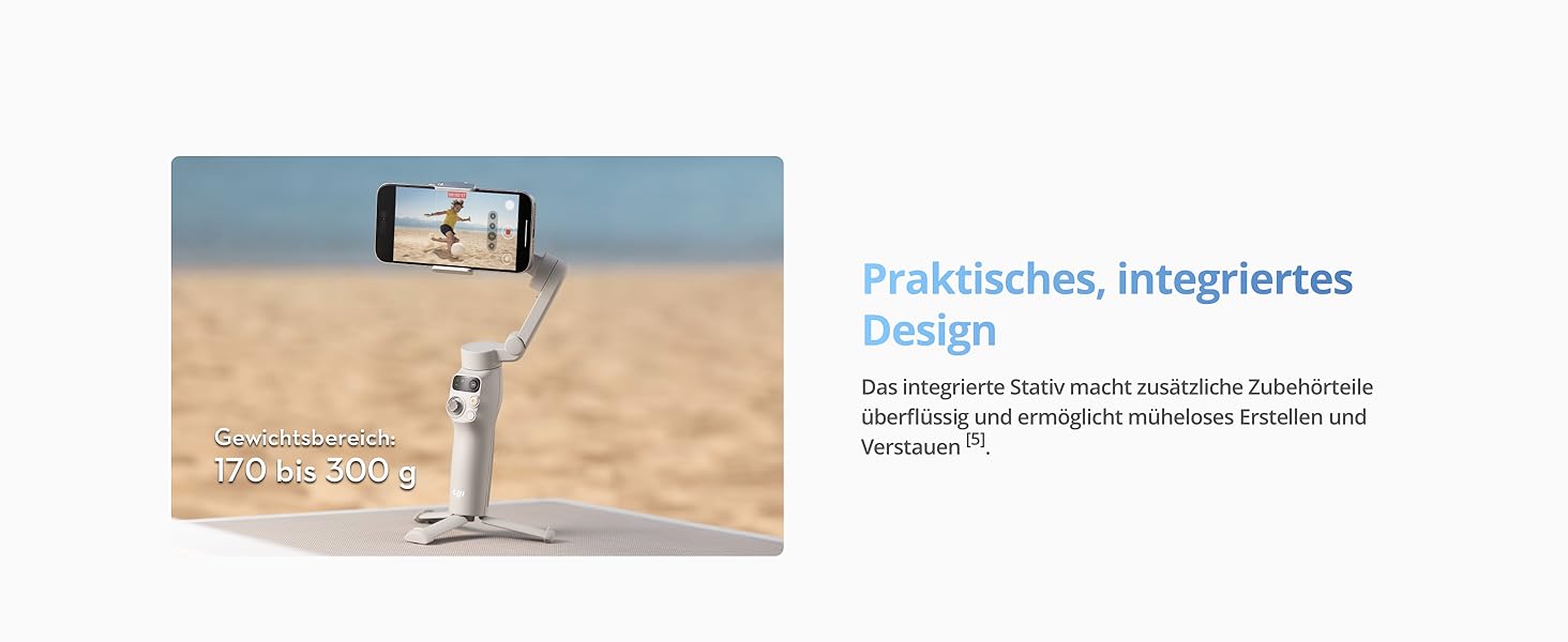 DJI Osmo Mobile 7 - Стабілізатор для смартфона з інтегрованим штативом, 3-осьовий, ActiveTrack 7.0, ShotGuides, 10 годин роботи