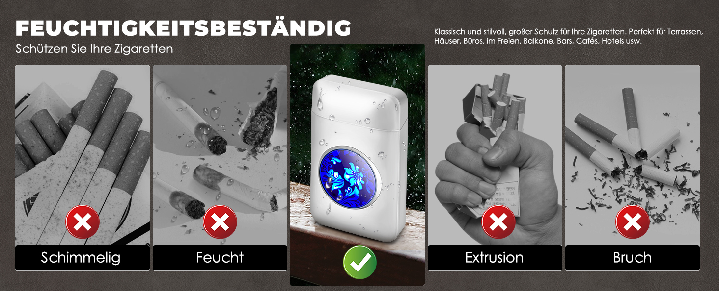 Вишукане екіпірування для курця: Zigarettenetui Lafagiet XL666 з запальничкою, 18 шт. King Size, LED-дисплей, подарунок на День батька