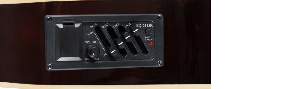 Rocktile WSD-8CE-NT: Акустична гітара Western Slim Line з підсилювачем, комплект - Dreadnought, сумка, ремінь, кабель, струни, медіатори - Natural