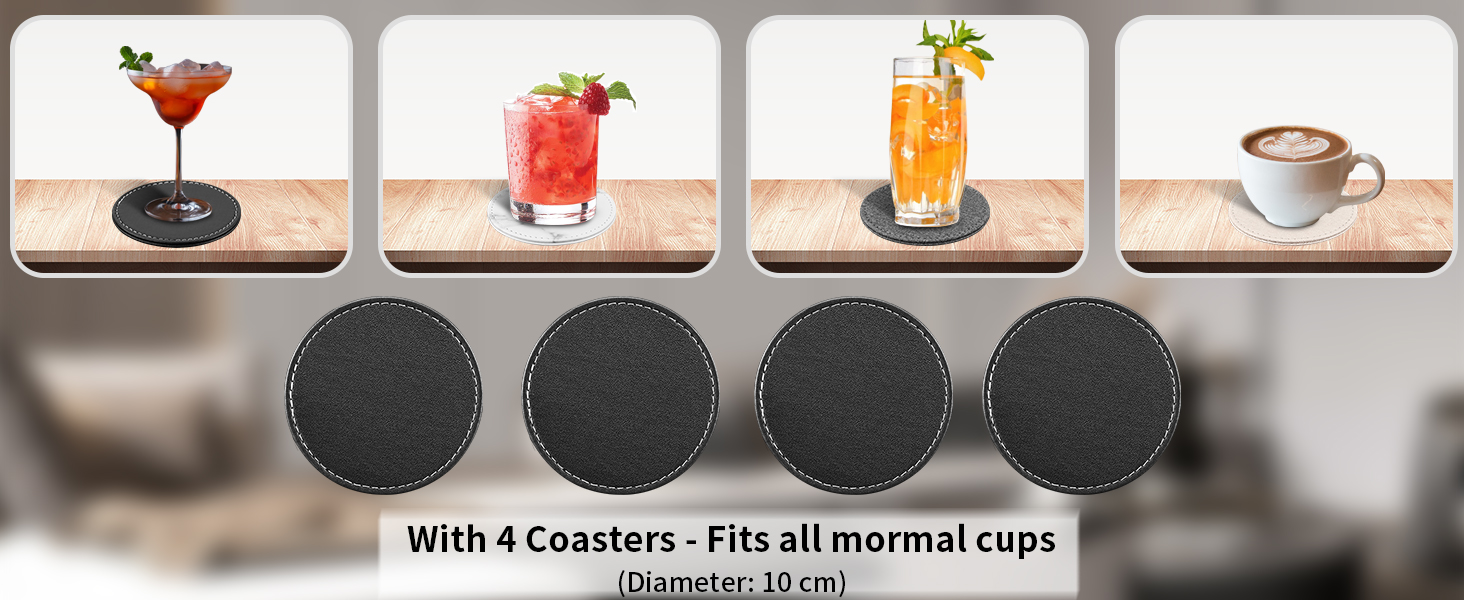 Склянка для серветок, органайзер для тканинних серветок, чорний, 25x13,5x9,5 см (з 4 підставками в подарунок)