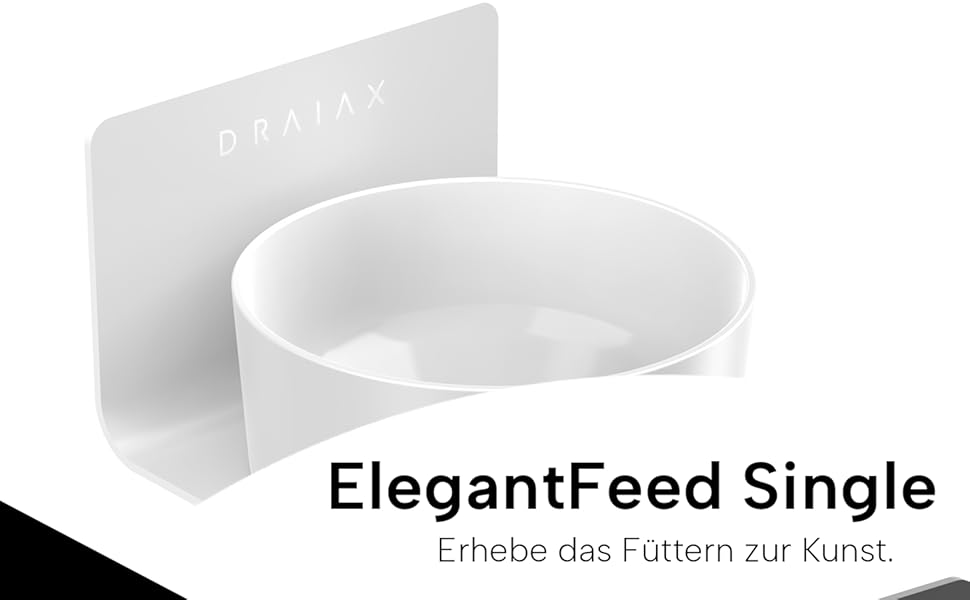 Миска для собак DRAIAX ElegantFeed M з кераміки – чорна, матова зовні, глянцева всередині