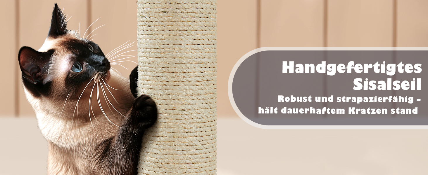 Кігтеточка-кольоротка Yaheetech 139 см, стабільна з 3 платформами, 3 стовпчиками, 2 печерами, плюшеві кульки, чорний колір