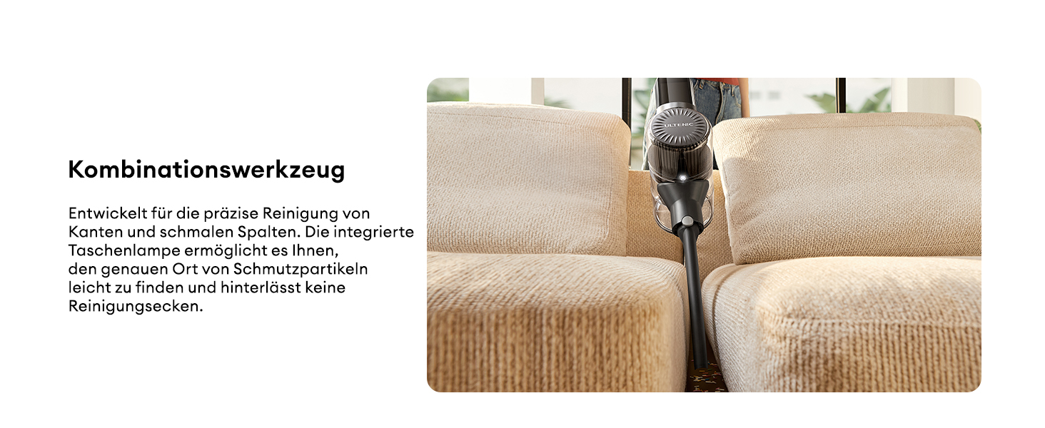 Бездротовий пилосос Ultenic U12 Tech Green Eye™ з акумулятором, 45000Pa, для твердих підлог, килимів та шерсті тварин, з автоматичним режимом та покращеною насадкою проти ковтунів