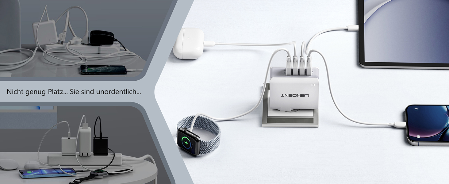 Універсальний адаптер LENCENT з USB-зарядкою 4 в 1, 22W (EU/US/UK/AU) для мобільних пристроїв