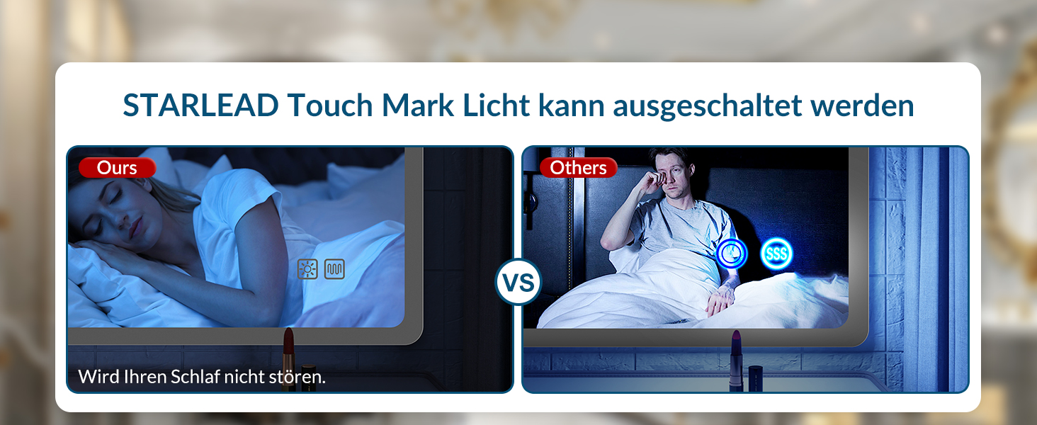 Дзеркало для ванної кімнати STARLEAD з підсвічуванням 80x60 см, регулювання яскравості, 3 колірні температури (3000K-6500K), протитуманне покриття, функція пам'яті, LED дзеркало для ванної кімнати IP44, HD скло, горизонтальне/вертикальне встановлення, M3017, срібний колір. Без Bluetooth, без лупи 5x.