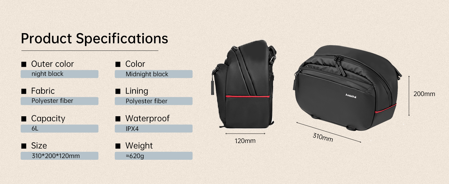 Сумка для фотокамери Ambitful Gm6 - зручна та водонепроникна сумка з відділеннями для фототехніки та штатива