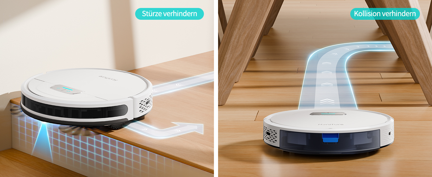 Робот-пилосос HONITURE G20 з функцією миття підлоги, 4000Pa, 3-в-1, для тварин, килимів, твердих підлог, з голосовим керуванням та пультом дистанційного керування, білий